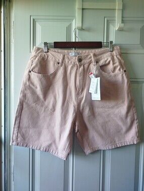 Women's High-Rise Pink Denim Shorts